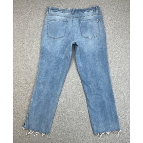 WIT& WISDOM Jeans Womens 12 Blue Cotton Blend Stretch Raw Hem Classic Skinny - Picture 2 of 6